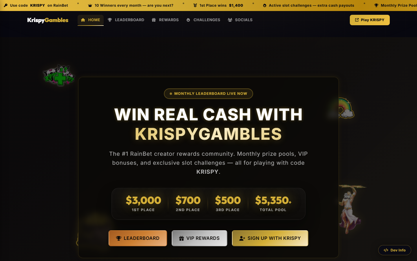 Krispy Gambles Website screenshot