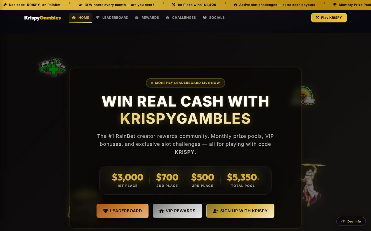 Krispy Gambles Website screenshot