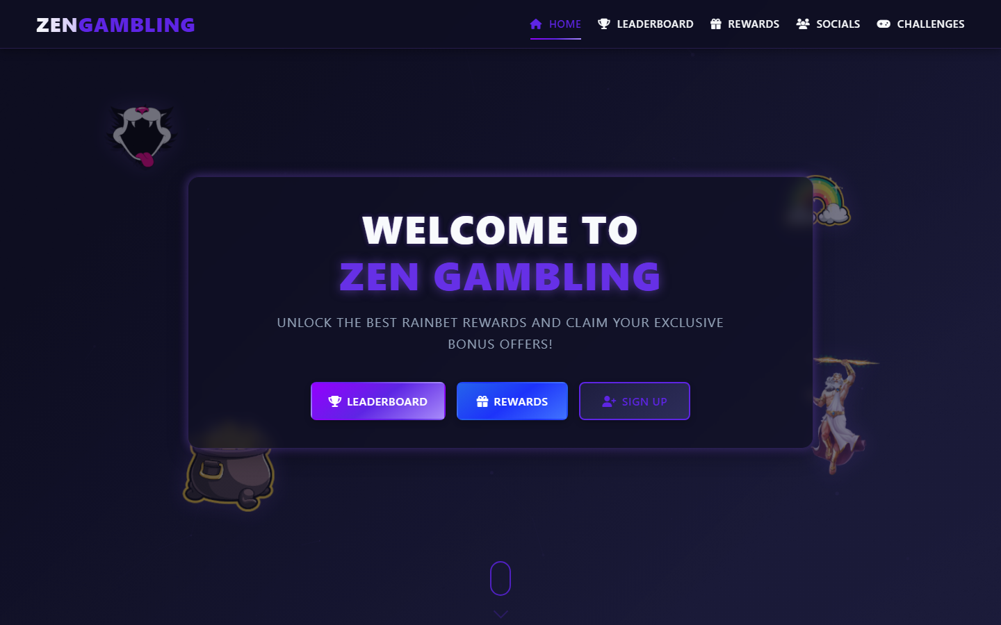 Zen Gambling Website screenshot