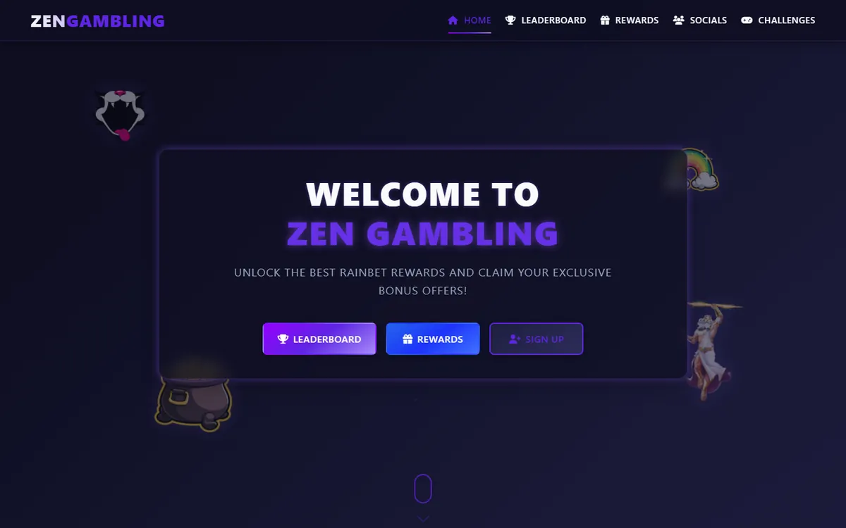 Zen Gambling Website screenshot